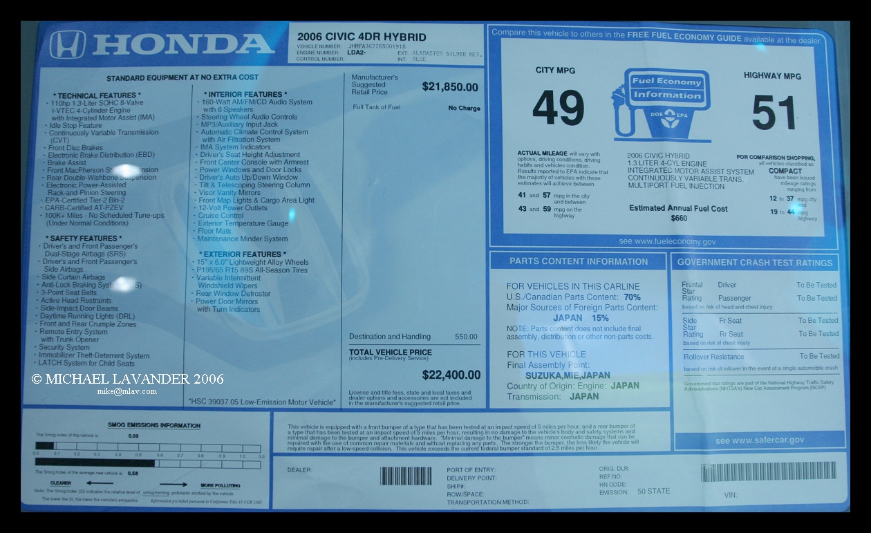 Honda Civic Hybrid b